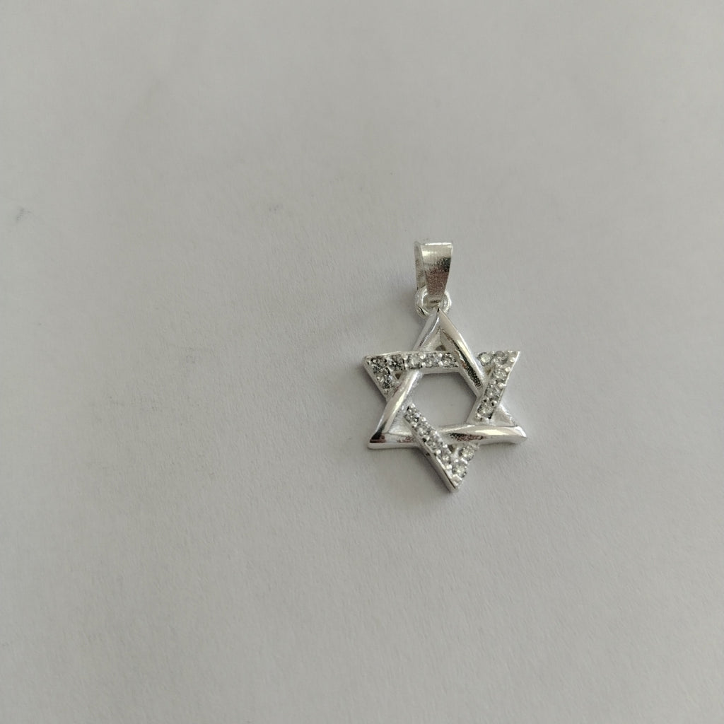DIJE ESTRELLA DE DAVID C/CIRCONIAS PLATA .925 2.6 GR (NUEVO)