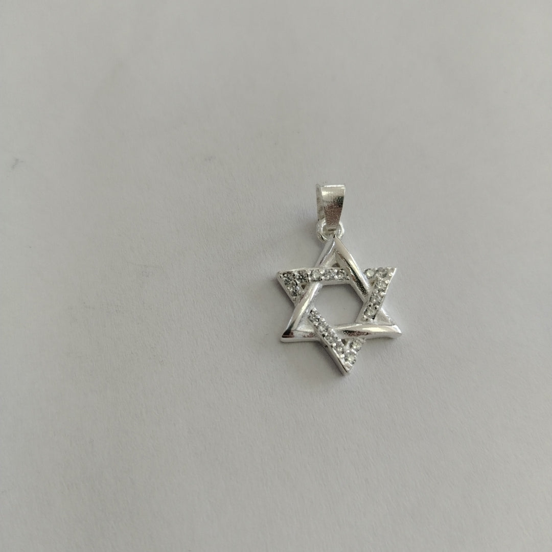 DIJE ESTRELLA DE DAVID C/CIRCONIAS PLATA .925 2.6 GR (NUEVO)