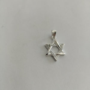 DIJE ESTRELLA DE DAVID C/CIRCONIAS PLATA .925 2.6 GR (NUEVO)