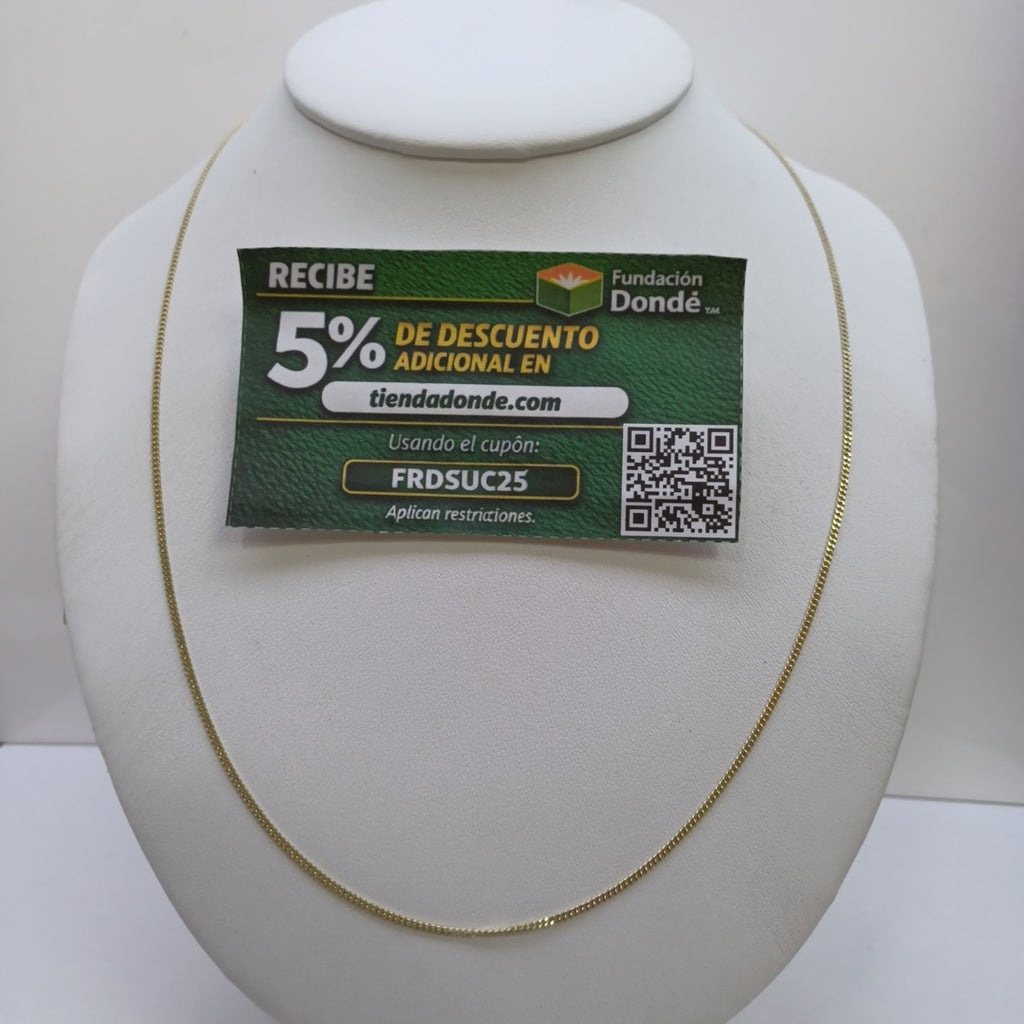 CADENAS TEJIDO BARBADA ORO 10K 55 CM 3.1 GR (NUEVO)