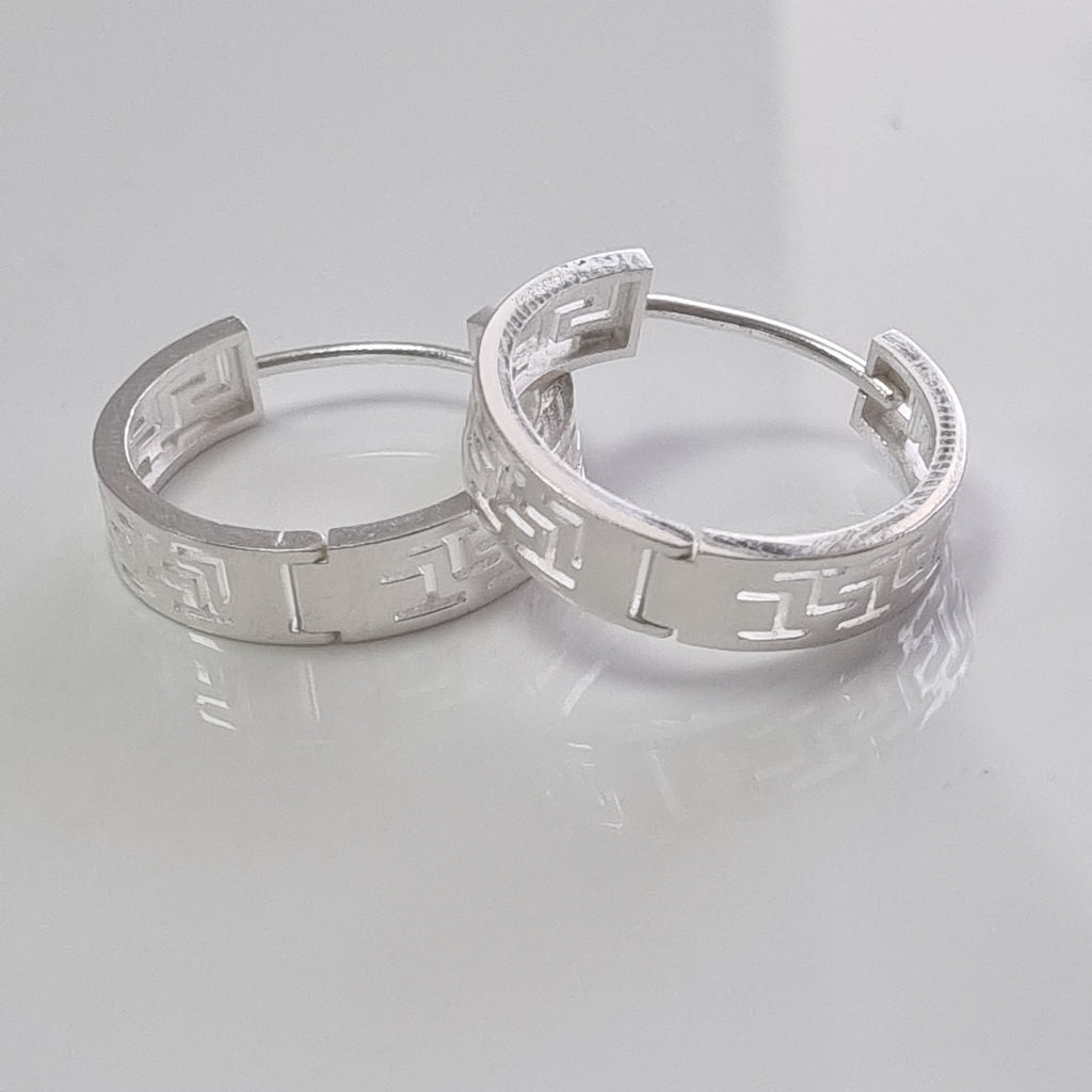 ARETES ARRACADAS GRECAS PLATA .925 4.23 GR (NUEVO)
