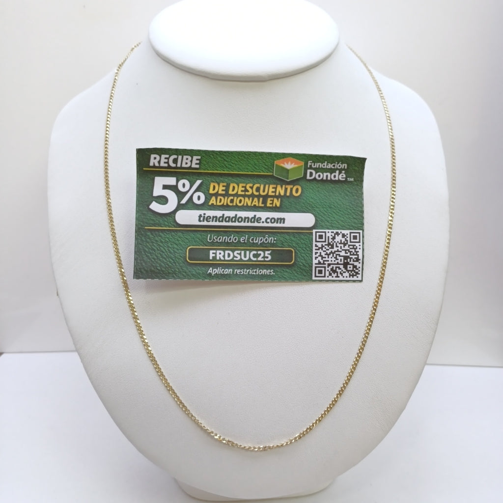 CADENAS TEJIDO BARBADA ORO 10K 55 CM 3.9 GR (NUEVO)