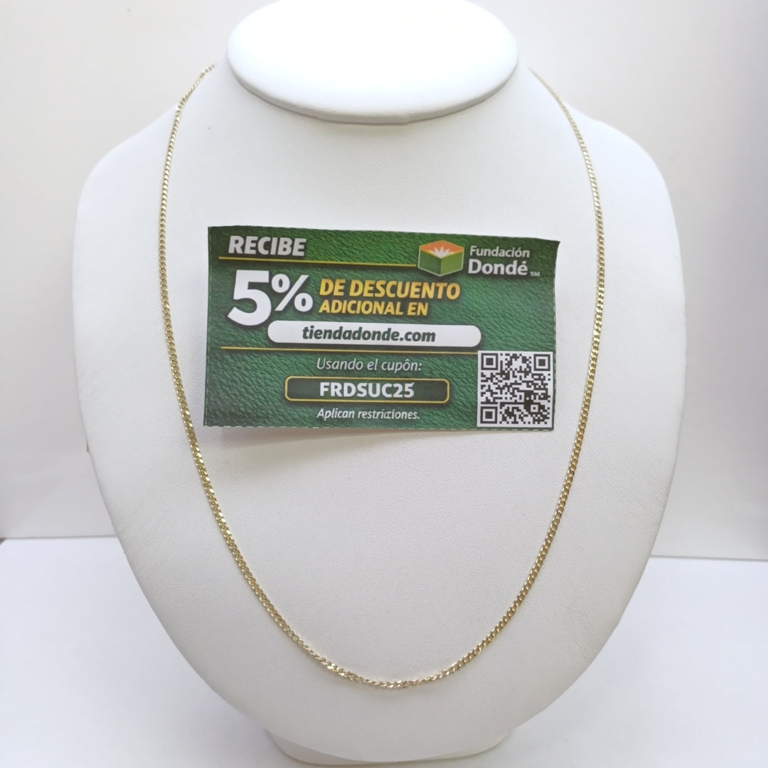 CADENAS TEJIDO BARBADA ORO 10K 55 CM 3.9 GR (NUEVO)