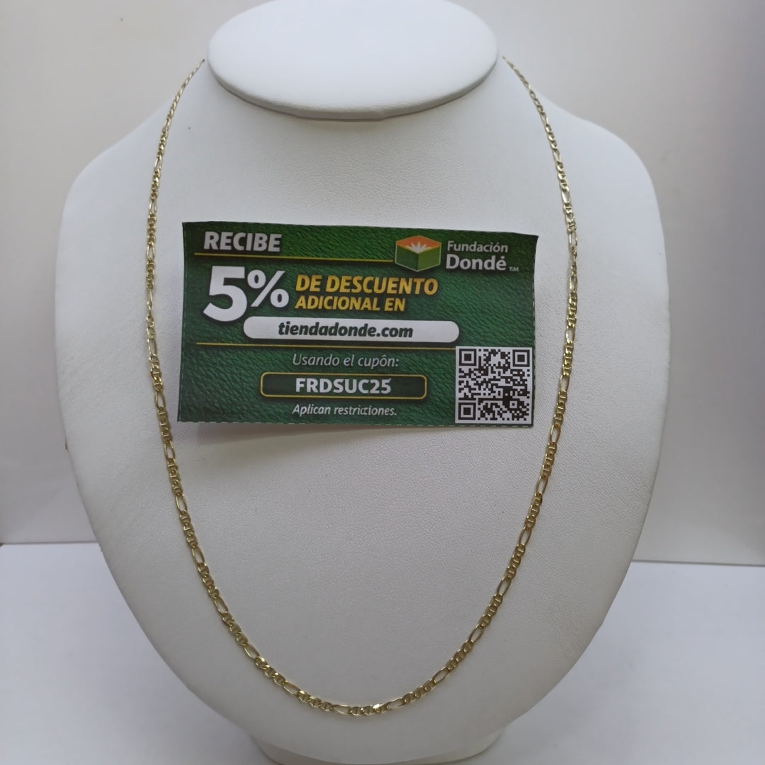 CADENAS TEJIDO FIGARO GUCHI ORO 10K 55 CM 5 GR (NUEVO)