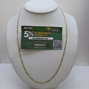 CADENAS TEJIDO FIGARO GUCHI ORO 10K 55 CM 5 GR (NUEVO)