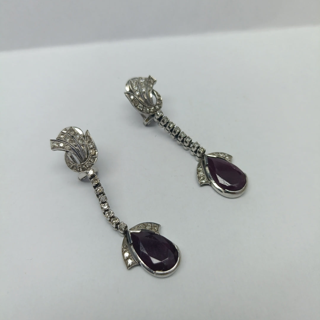 ARETES PAR ORO, ORO BLANCO 14 K 9.5 GRMS (SEMINUEVO)