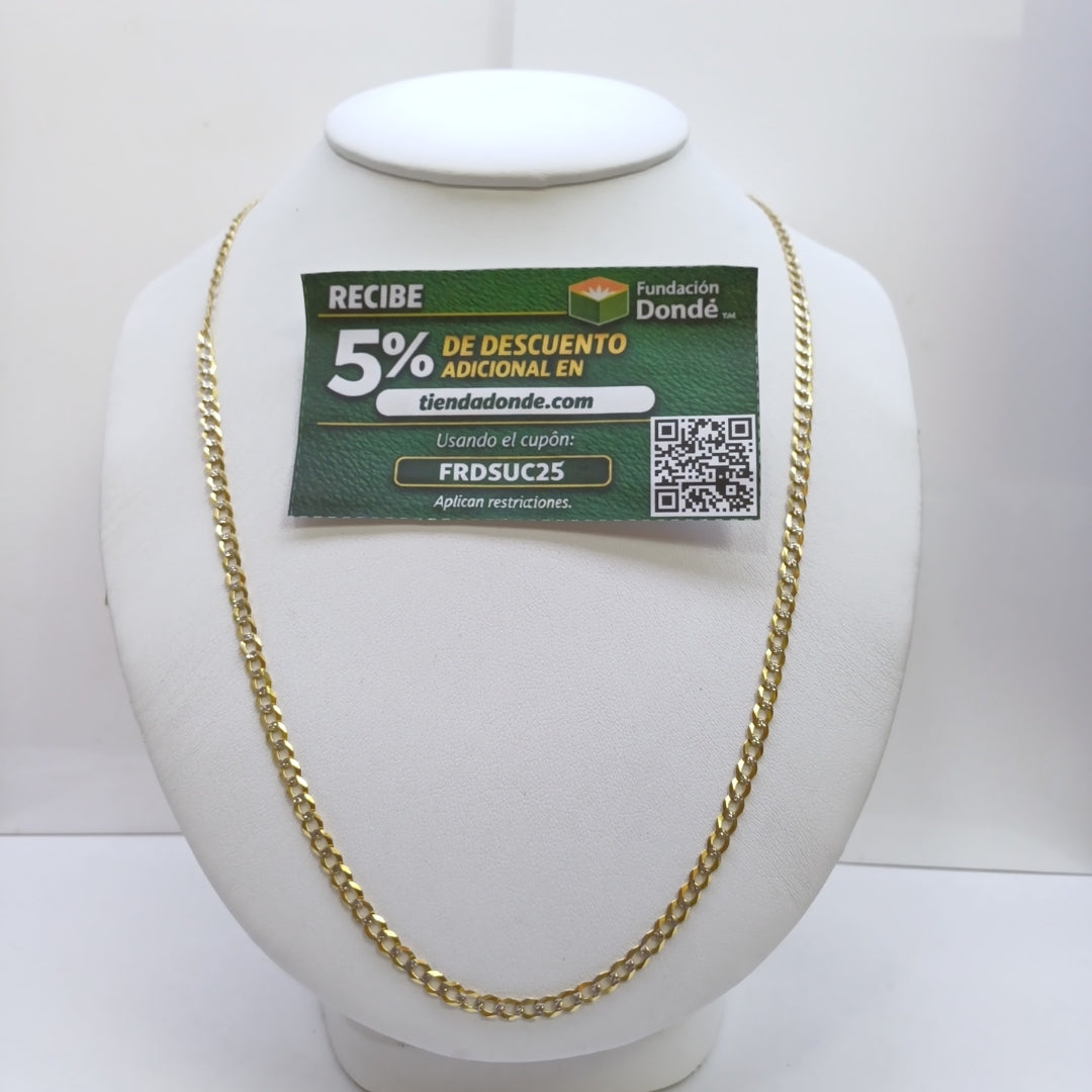 CADENAS BARBADA DIAMANTADA ORO 14K 60 CM 9.5 GR (NUEVO)
