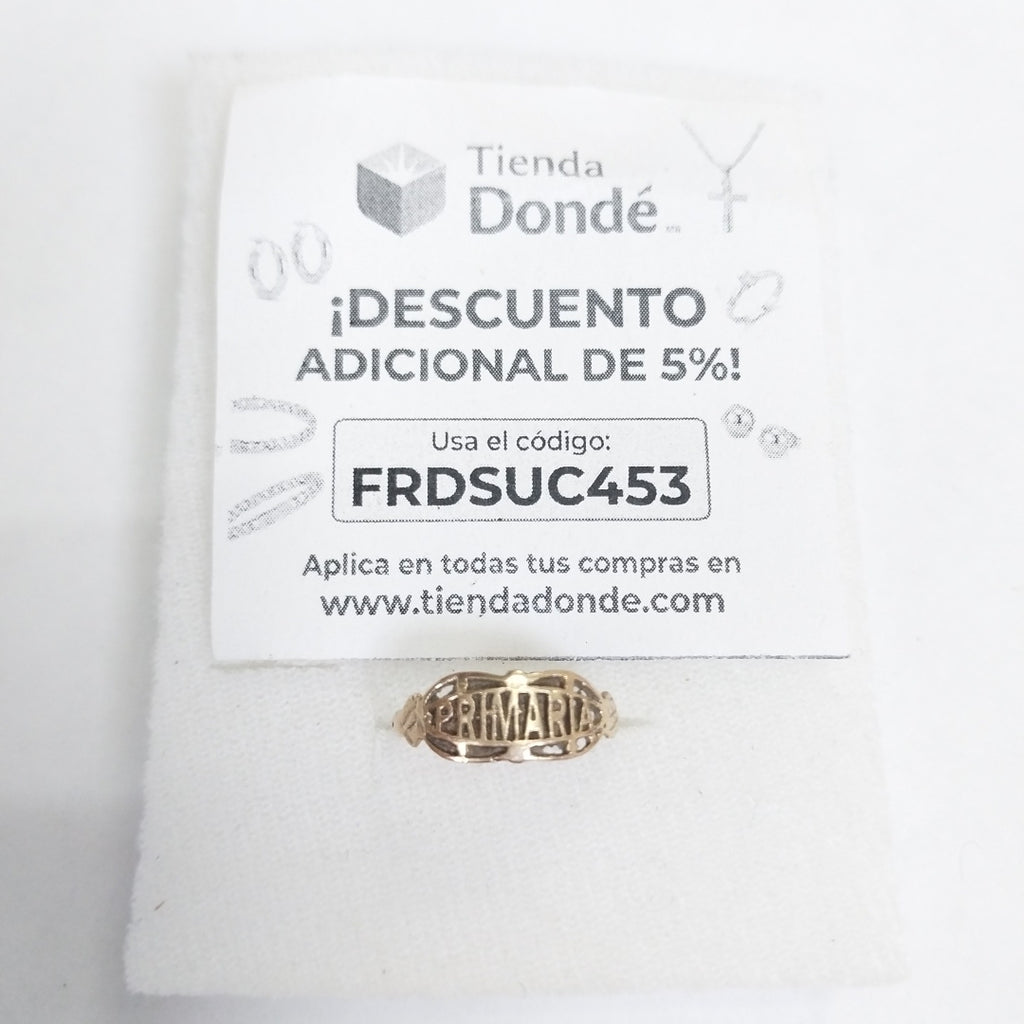ANILLO DE GRADUACIÓN ORO 10 K 0,80 GRMS (SEMINUEVO)