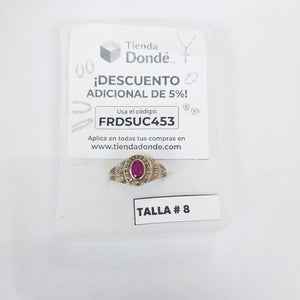 ANILLO DE GRADUACIÓN ORO 8 K 2.3 GRMS (SEMINUEVO)