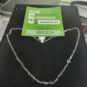 CADENA CORAZONES PLATA .925 55 CM 2.82 GR (NUEVO)