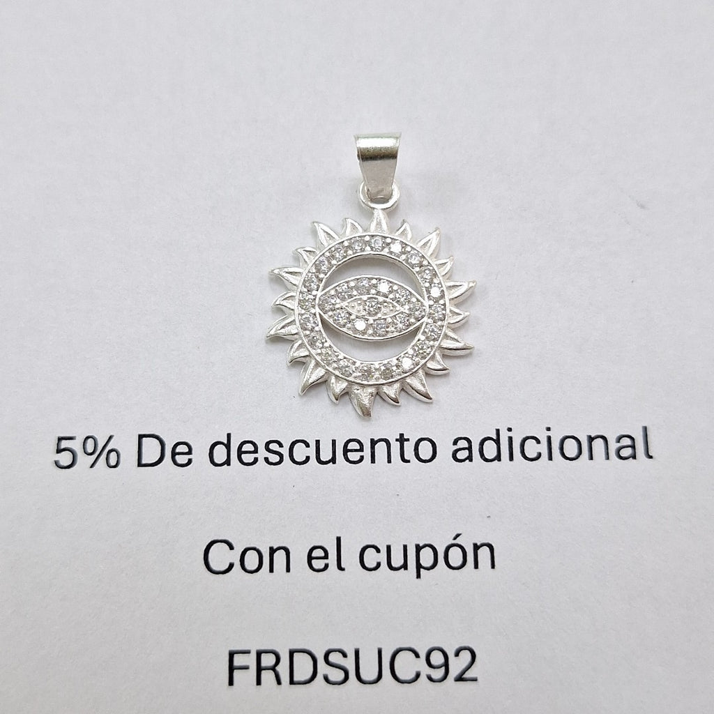DIJE OJO MAGICO CON CIRCONIAS PLATA .925 2 GR (NUEVO)