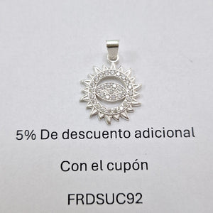 DIJE OJO MAGICO CON CIRCONIAS PLATA .925 2 GR (NUEVO)