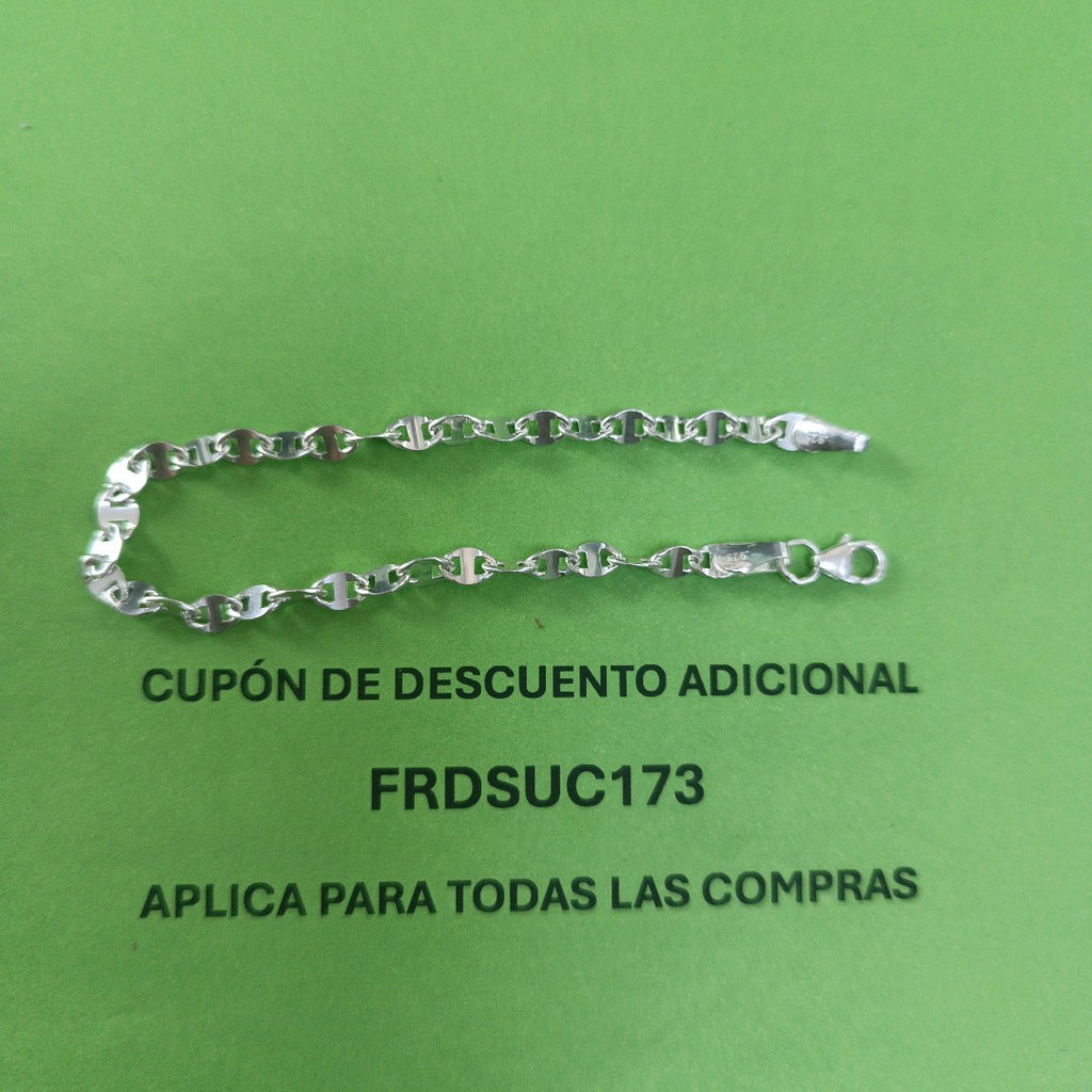 PULSERA TEJIDO ESPECIAL PLATA .925 18 CM 3.3 GR (NUEVO)