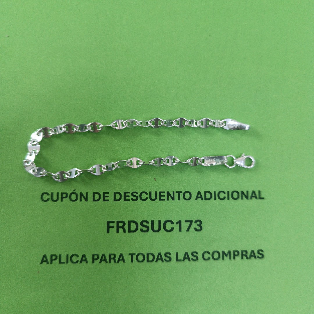 PULSERA TEJIDO ESPECIAL PLATA .925 18 CM 3.3 GR (NUEVO)