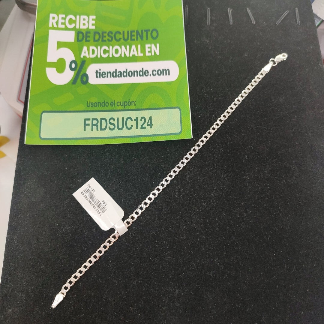 PULSERA BARBADA PLATA .925 21 CM 4.3 GR (NUEVO)