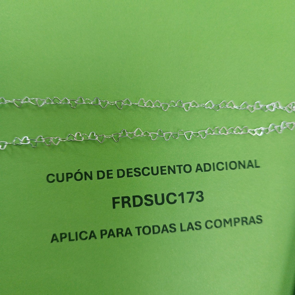 CADENA CORAZONES PLATA .925 55 CM 2.82 GR (NUEVO)