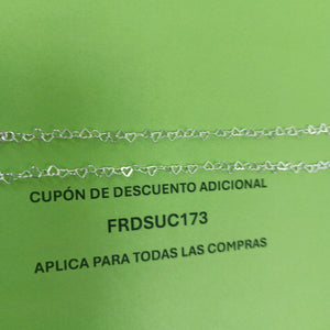 CADENA CORAZONES PLATA .925 55 CM 2.82 GR (NUEVO)