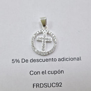 DIJE CRUZ C/CIRCONIAS PLATA .925 2.3 GR (NUEVO)