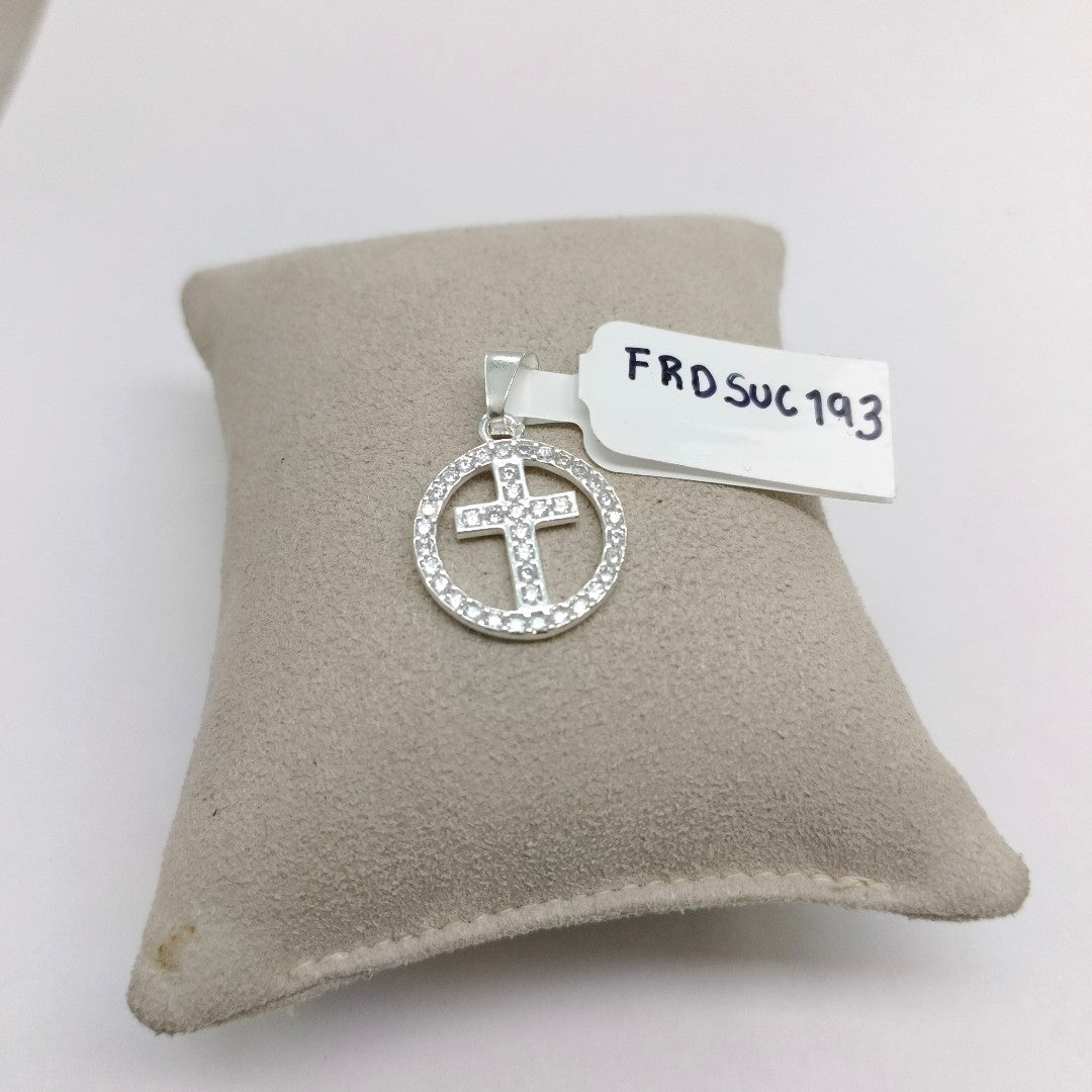 DIJE CRUZ C/CIRCONIAS PLATA .925 2.5 GR (NUEVO)