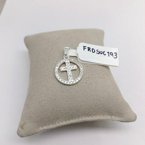DIJE CRUZ C/CIRCONIAS PLATA .925 2.5 GR (NUEVO)
