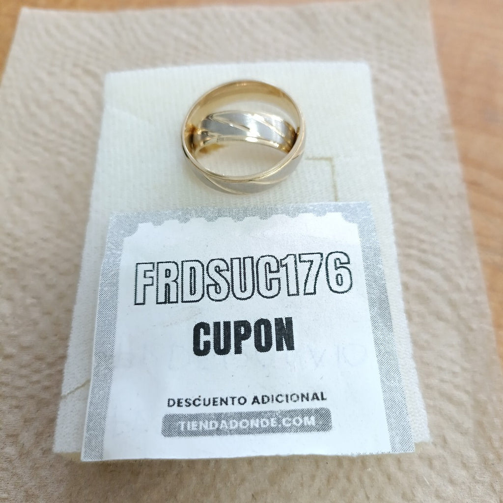 ARGOLLA ORO COMBINADO 14 K 7.1 GRMS (SEMINUEVO)