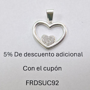 DIJE CORAZON C/CIRCONIAS PLATA .925 2.8 GR (NUEVO)