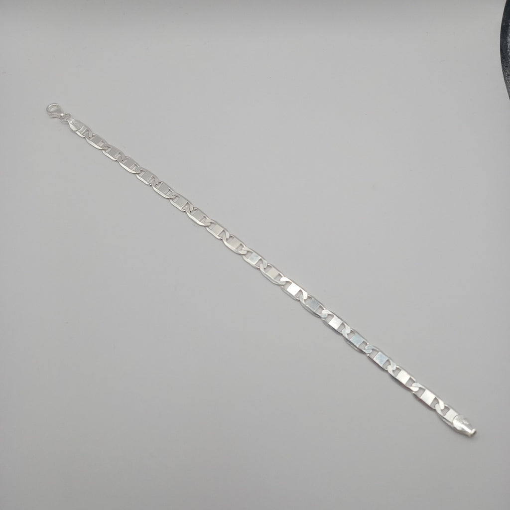 PULSERA TEJIDO ESPEJO PLATA .925 21 CM 7.8 GR (NUEVO)