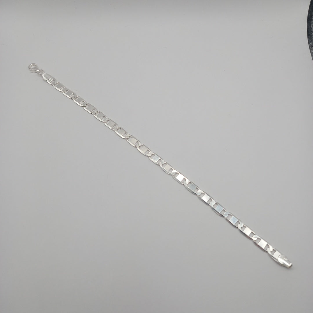 PULSERA TEJIDO ESPEJO PLATA .925 21 CM 7.8 GR (NUEVO)