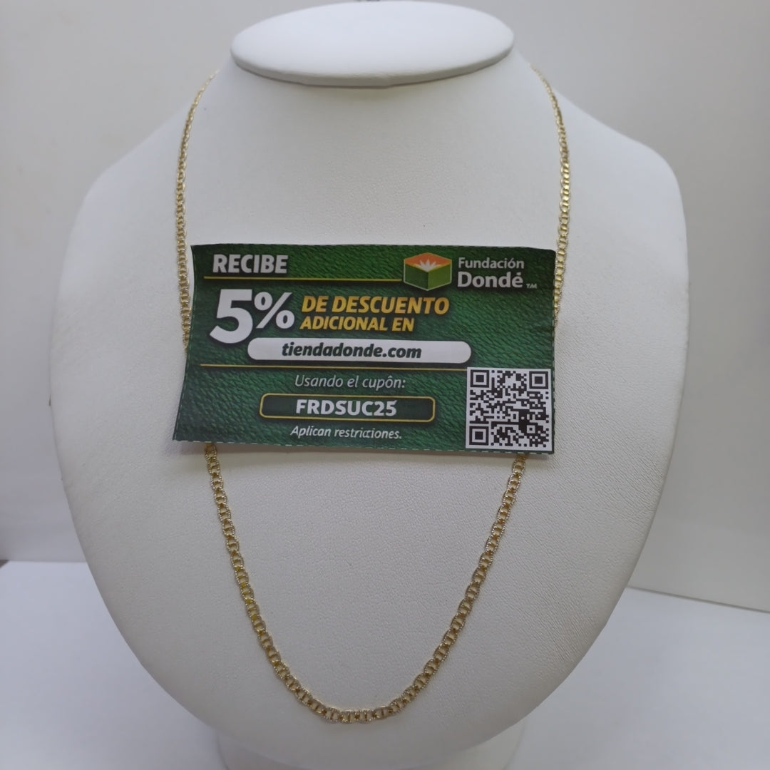 CADENAS TEJIDO GUCHI DIAMANTADO ORO 10K 55 CM 3.9 GR (NUEVO)