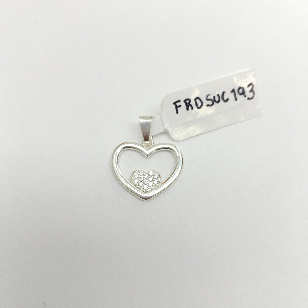 DIJE CORAZON C/CIRCONIAS PLATA .925 2.6 GR (NUEVO)