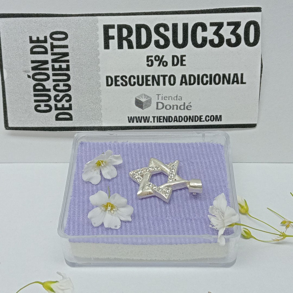 DIJE ESTRELLA DE DAVID C/CIRCONIAS PLATA .925 2.6 GR (NUEVO)