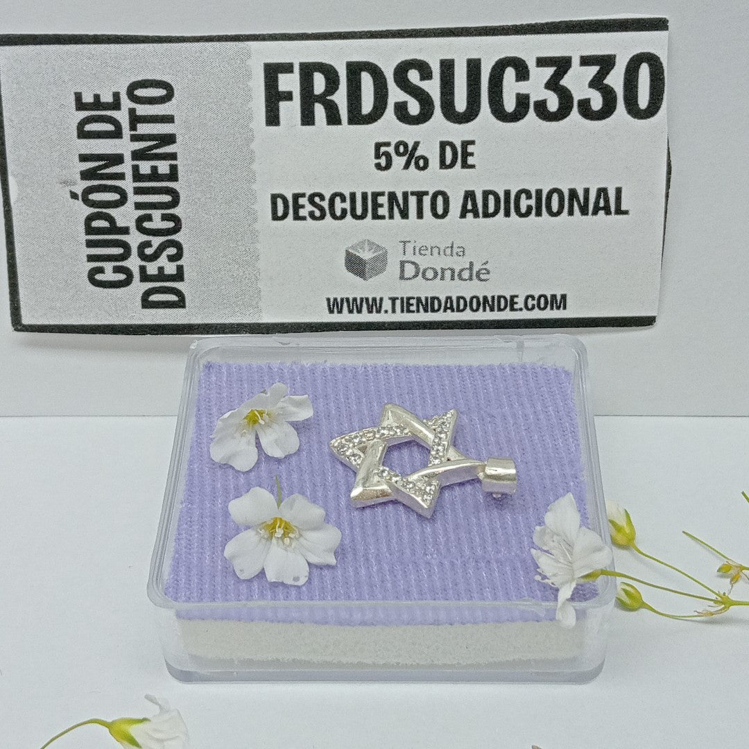 DIJE ESTRELLA DE DAVID C/CIRCONIAS PLATA .925 2.6 GR (NUEVO)