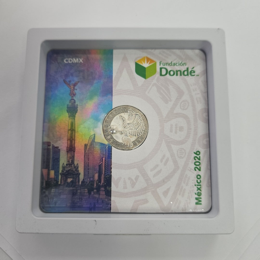 MEDALLA CONMEMORATIVA FRD FÚTBOL MOTIVO ÁGUILA PLATA .925 8.9 GR (NUEVO)