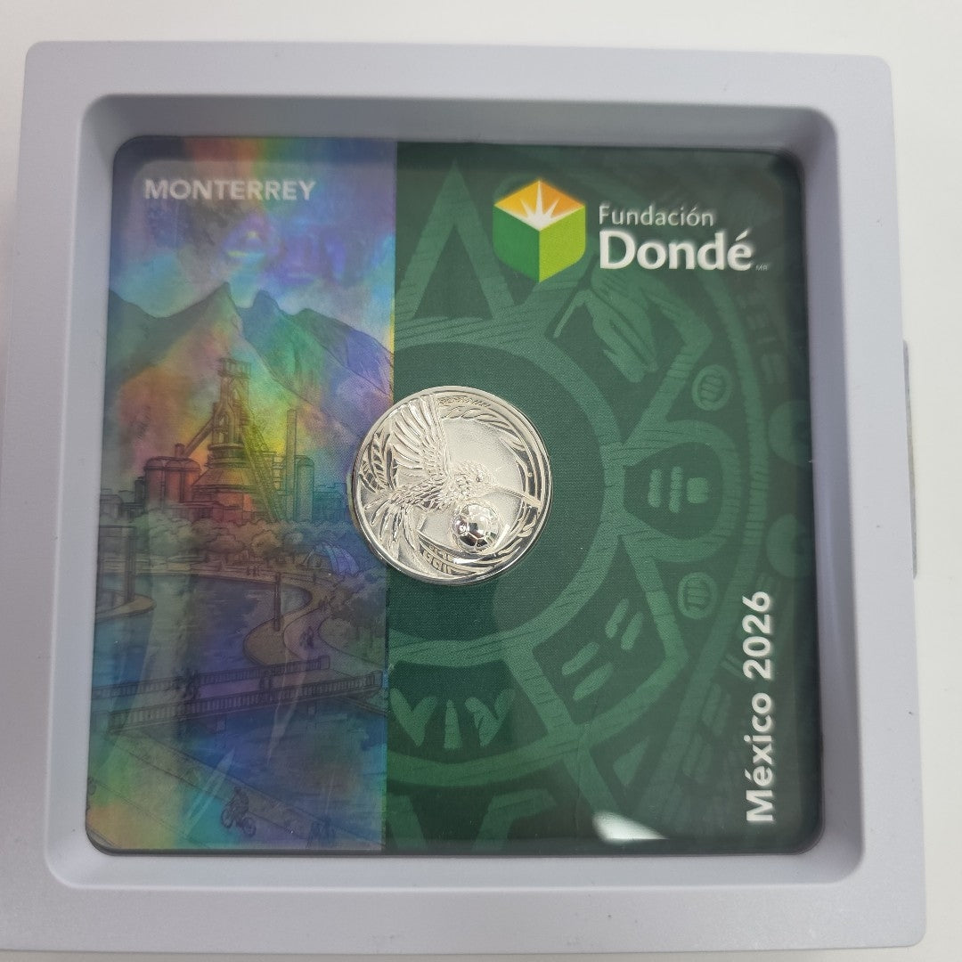 MEDALLA CONMEMORATIVA FRD FÚTBOL MOTIVO COLIBRI PLATA .925 8 GR (NUEVO)