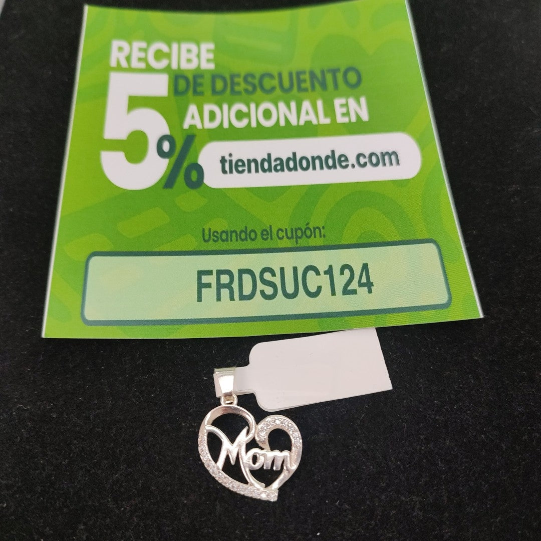 DIJE CORAZON C/CIRCONIAS PLATA .925 3.1 GR (NUEVO)