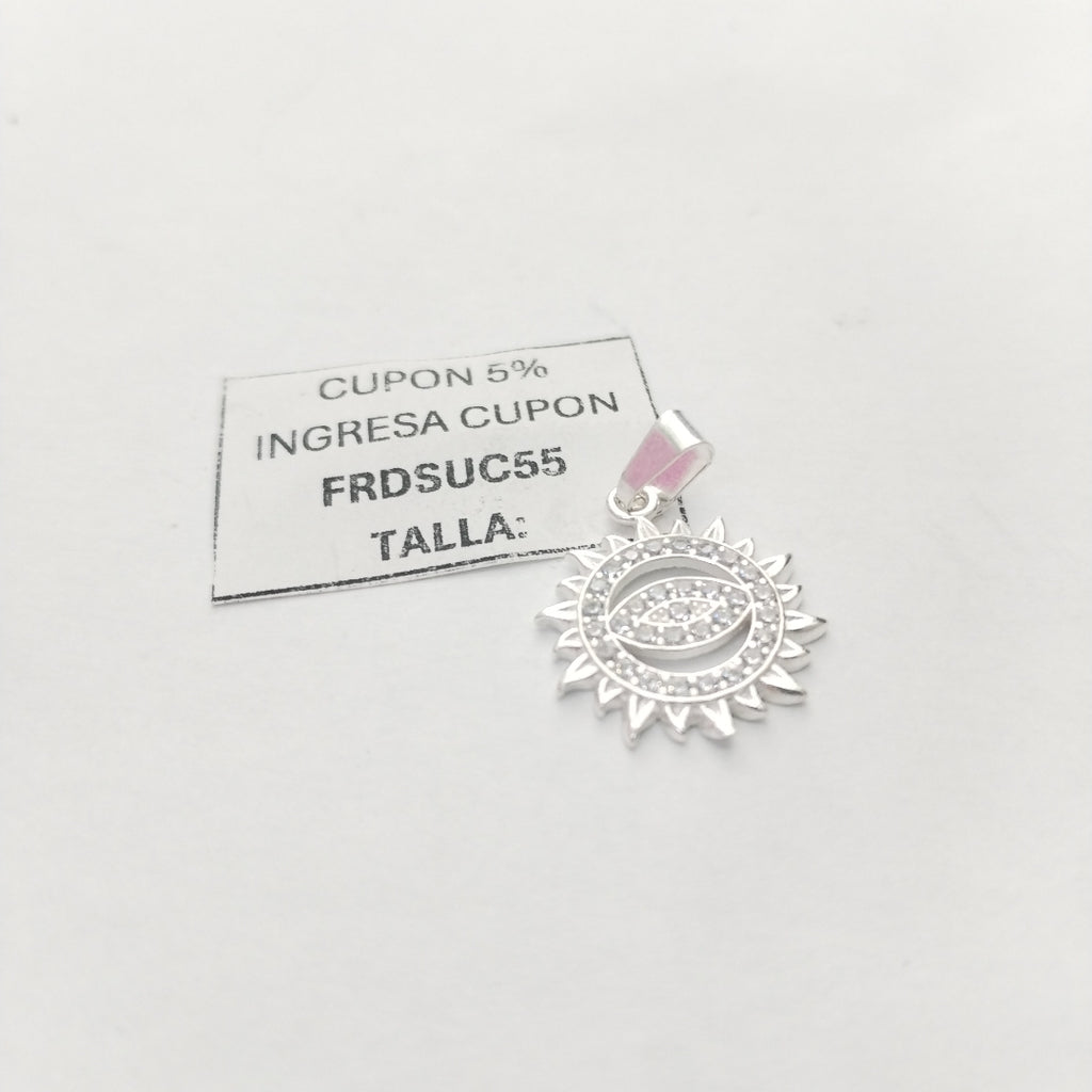 DIJE OJO MAGICO CON CIRCONIAS PLATA .925 2 GR (NUEVO)