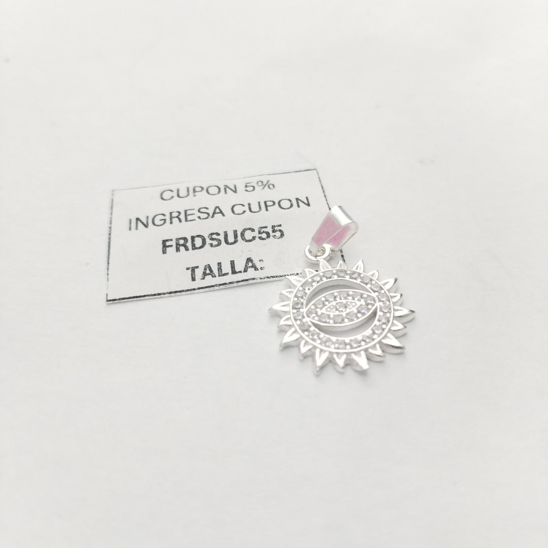 DIJE OJO MAGICO CON CIRCONIAS PLATA .925 2 GR (NUEVO)