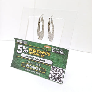 ARRACADAS PAR ORO BLANCO 14 K 5.8 GRMS (SEMINUEVO)
