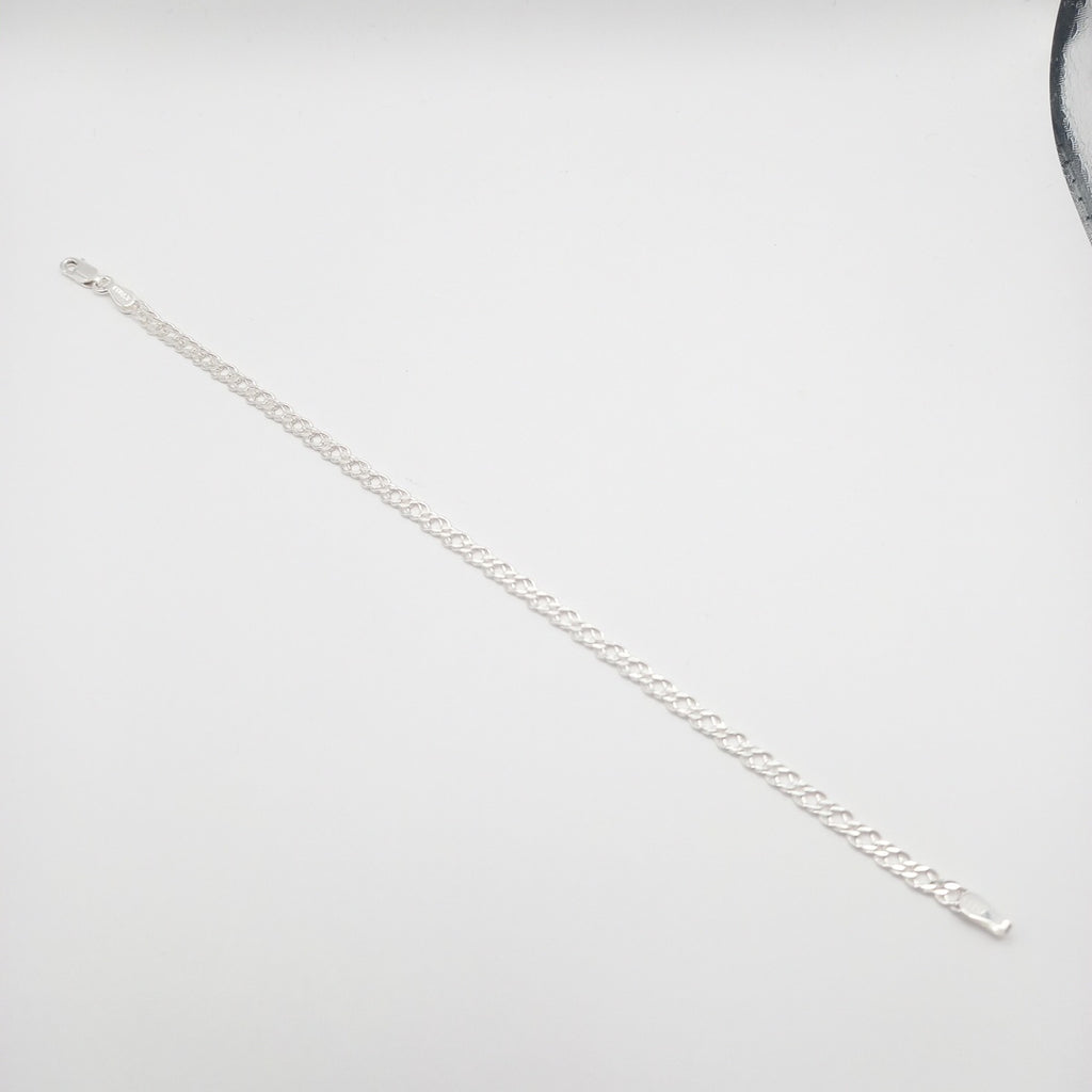 PULSERA DOBLE ESLABON PLATA .925 18 CM 3.53 GR (NUEVO)