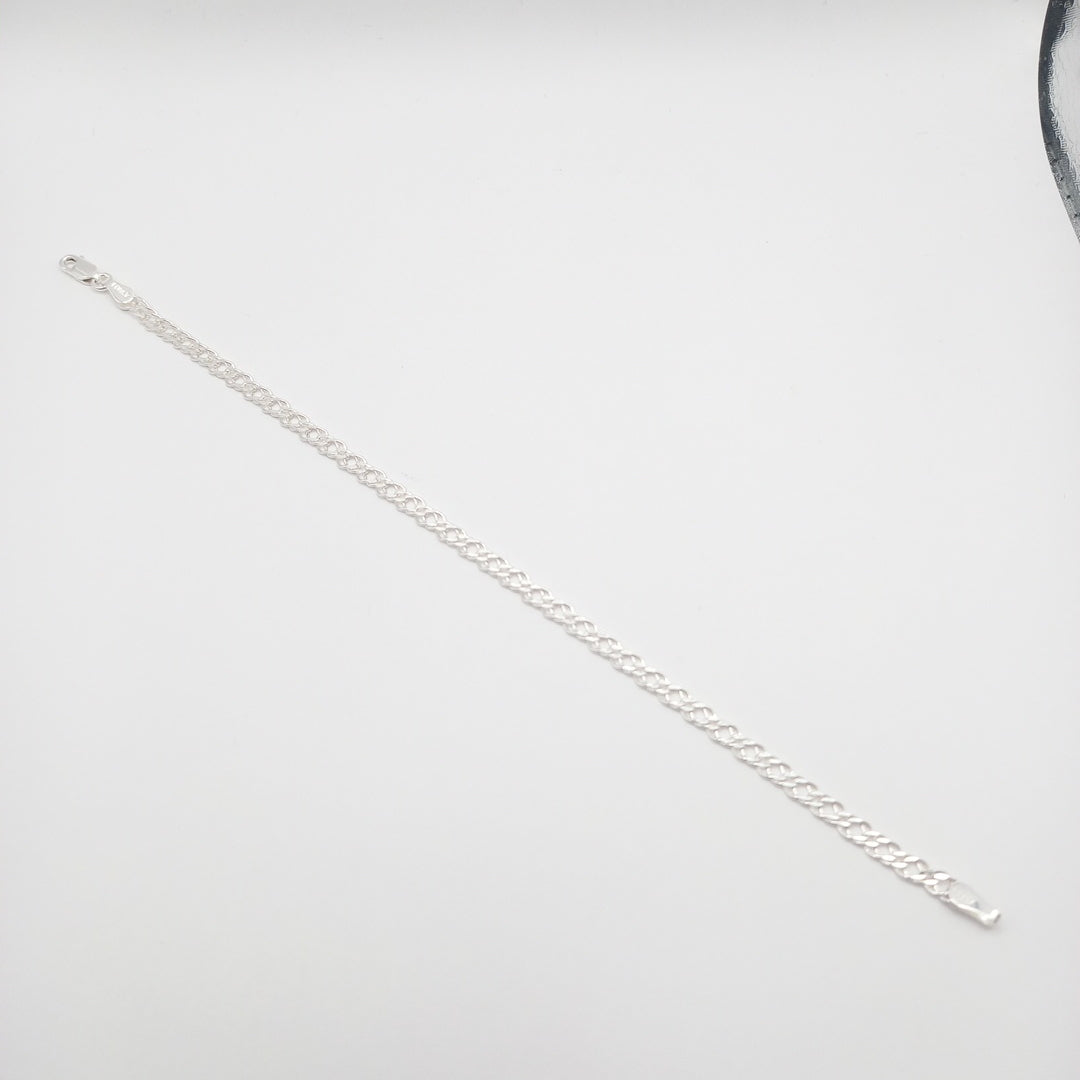 PULSERA DOBLE ESLABON PLATA .925 18 CM 3.53 GR (NUEVO)