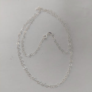 CADENA CORAZONES PLATA .925 60 CM 3.02 GR (NUEVO)