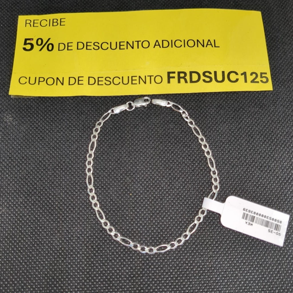 PULSERA TEJIDO 3X1 PLATA .925 21 CM 3.2 GR (NUEVO)