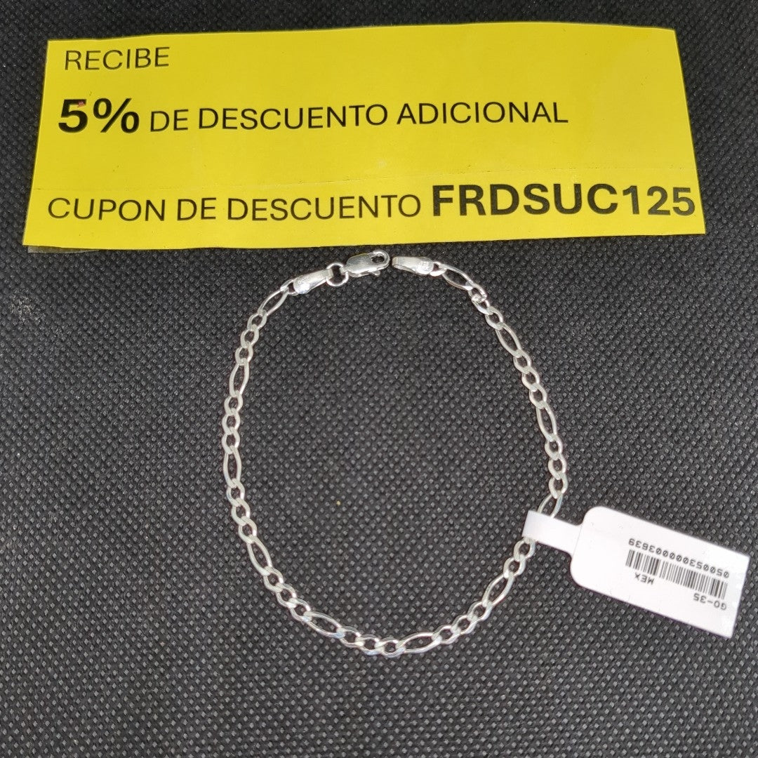 PULSERA TEJIDO 3X1 PLATA .925 21 CM 3.2 GR (NUEVO)