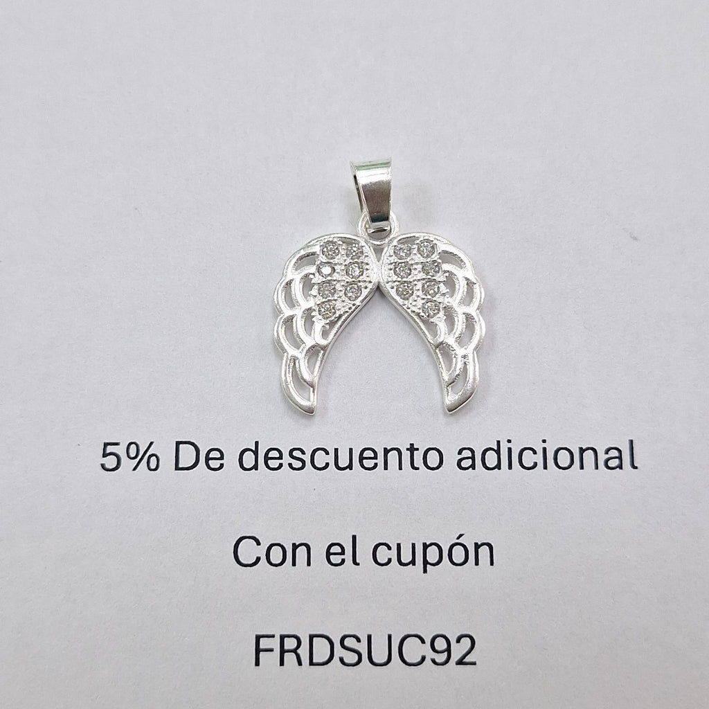 DIJE ALAS C/CIRCONIAS PLATA .925 2.3 GR (NUEVO)