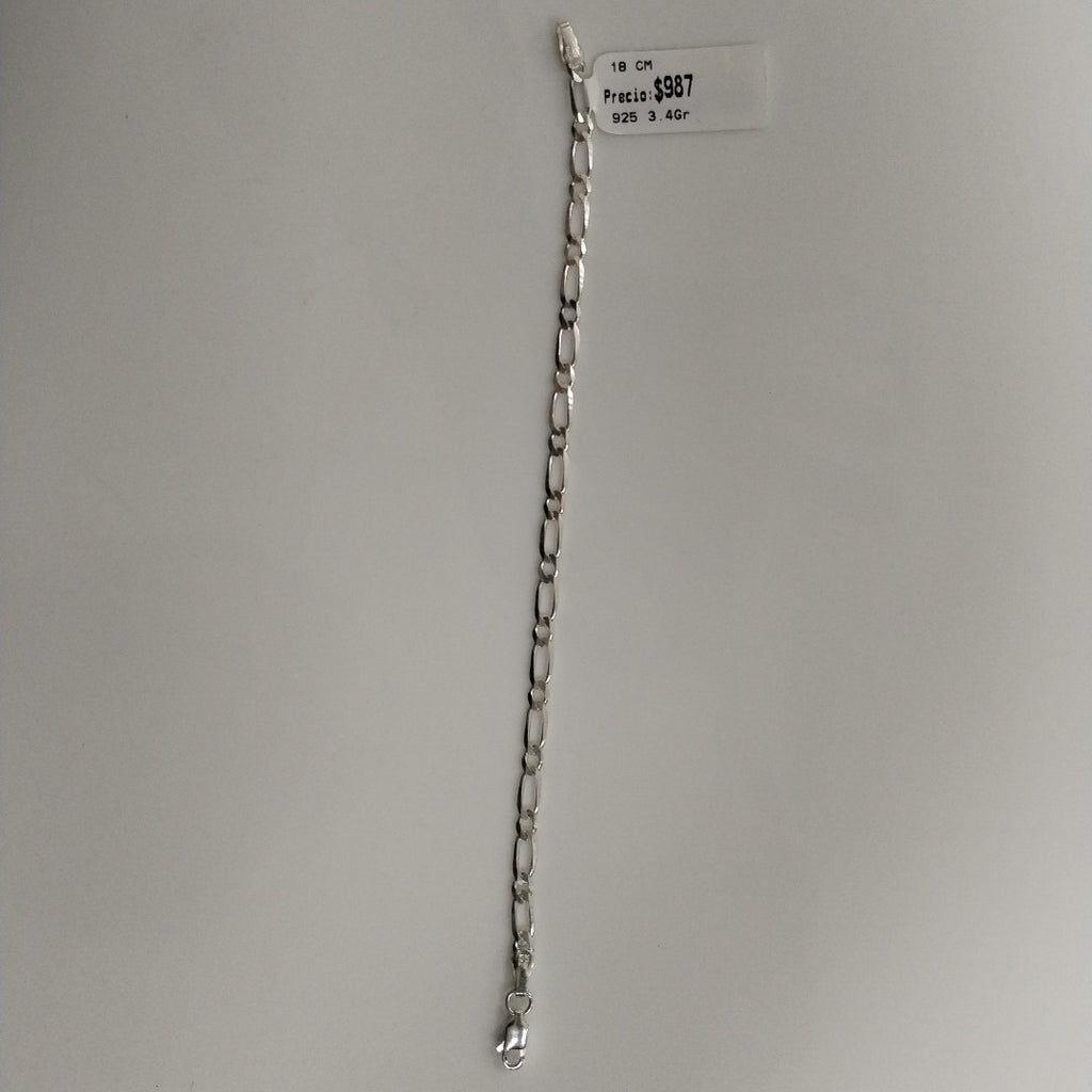 PULSERA TEJIDO 1X1 PLATA .925 18 CM 3.4 GR (NUEVO)