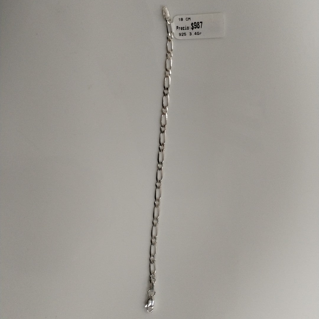 PULSERA TEJIDO 1X1 PLATA .925 18 CM 3.4 GR (NUEVO)