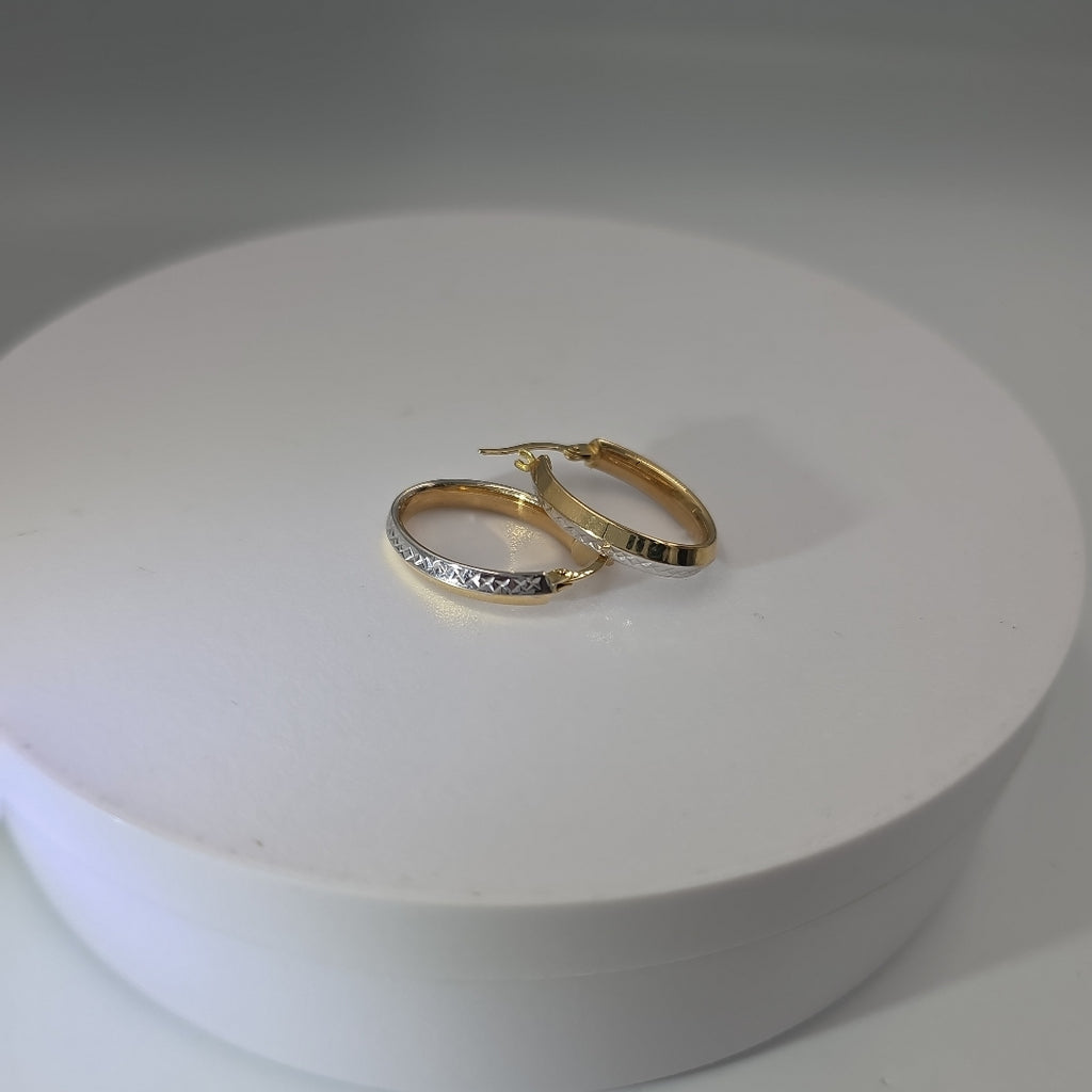 ARRACADAS PAR ORO, ORO COMBINADO 14 K 1.6 GRMS (SEMINUEVO)