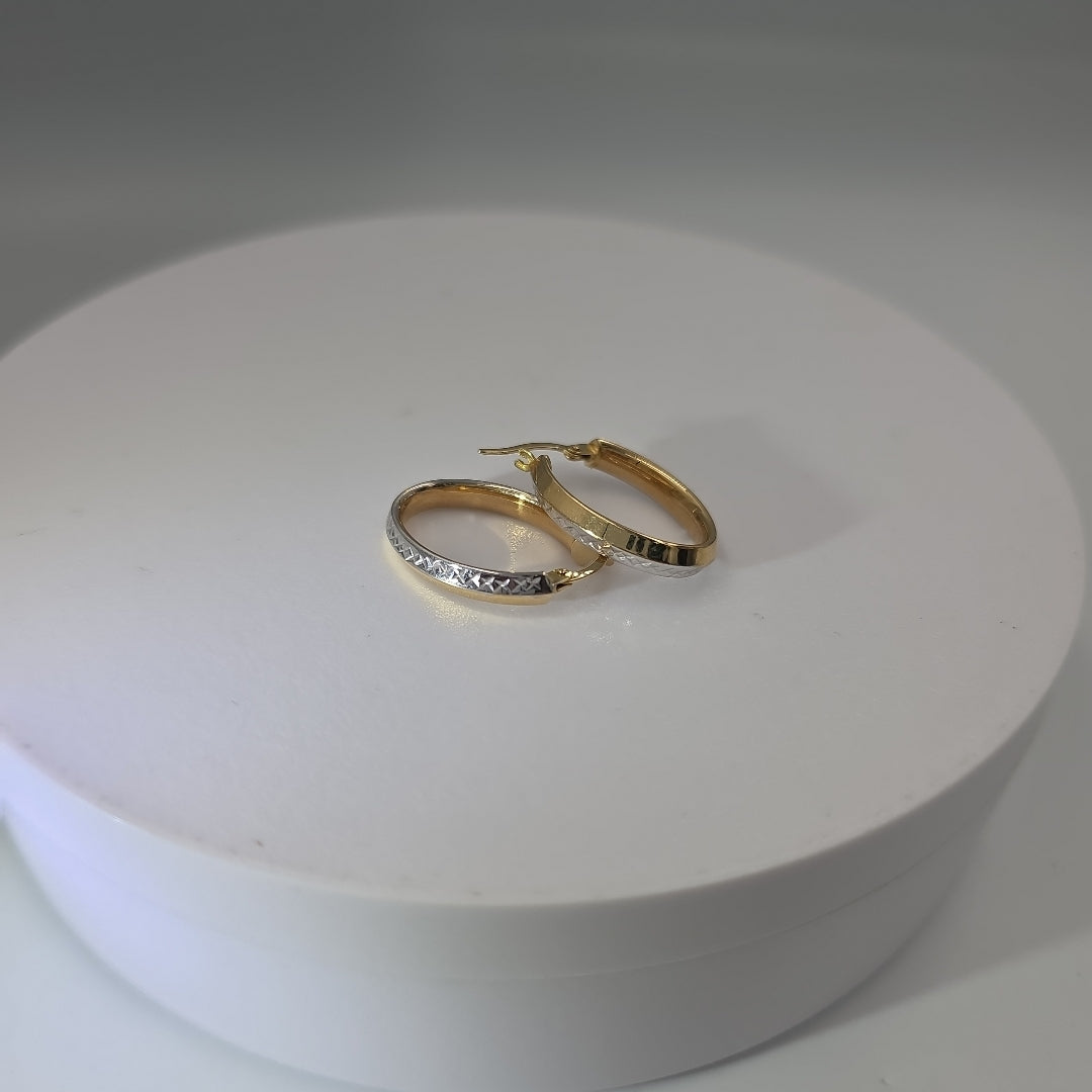 ARRACADAS PAR ORO, ORO COMBINADO 14 K 1.6 GRMS (SEMINUEVO)