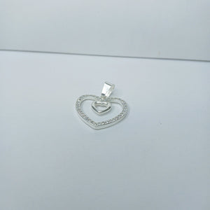 DIJE CORAZON C/CIRCONIAS PLATA .925 2.7 GR (NUEVO)