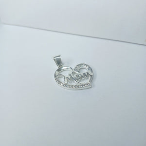 DIJE CORAZON C/CIRCONIAS PLATA .925 3.1 GR (NUEVO)